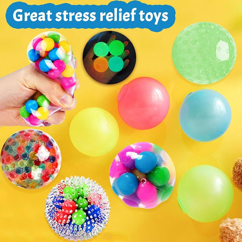 4pcs Squishy Stress Balls DNA Sensory Squeeze Fidget Toys Set for Anxiety Autism ADHD