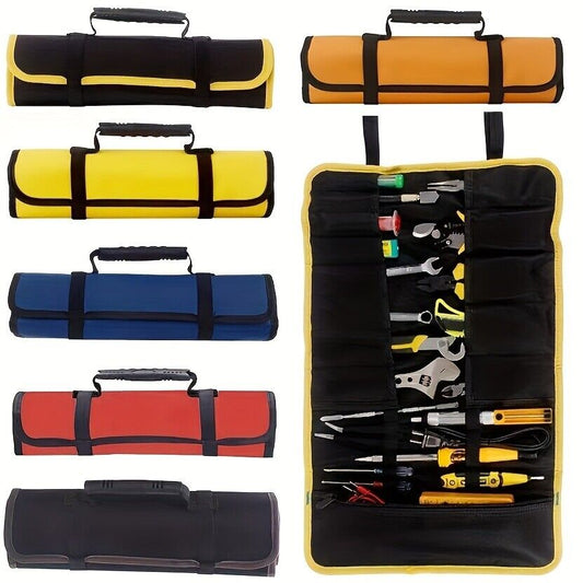 Large Pocket Tool Storage Bag Fold Spanner Case Canvas Wrench Roll Multifunction