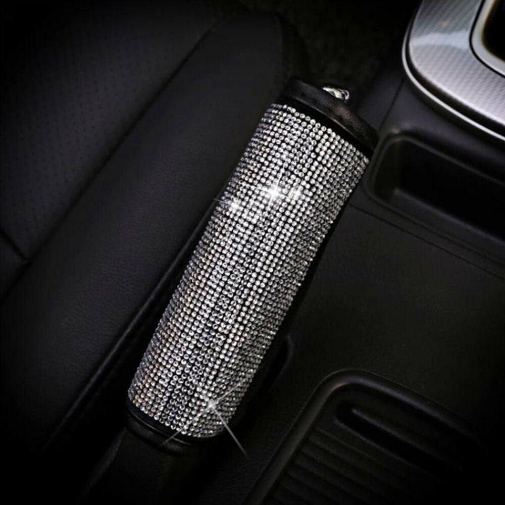 Universal Sparkle Bling White Rhinestone Diamond Car Cover Interior Accessories