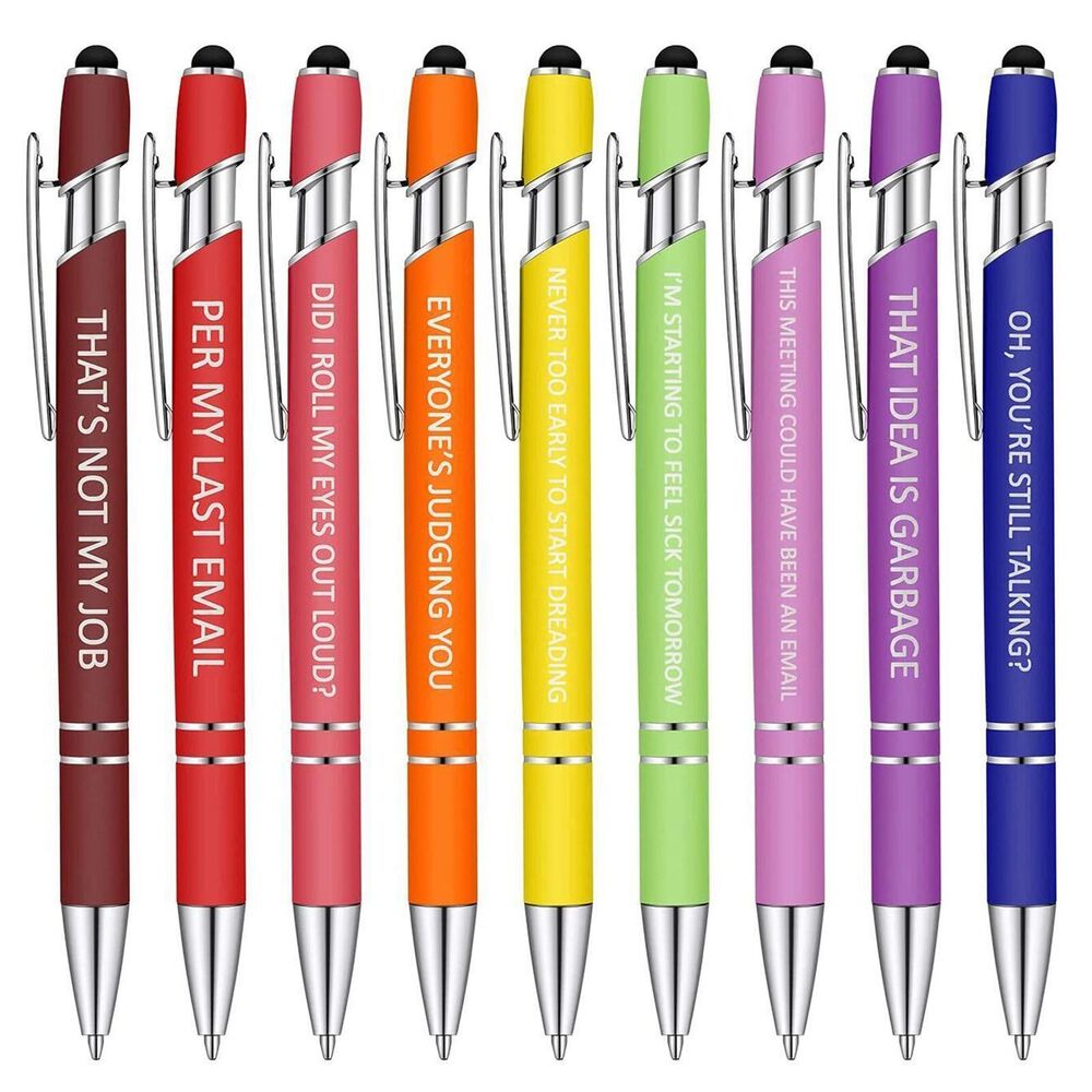 1 set New Funny Pens Swear Word Pen Set Black Ink Writing Pen Funny Office Diary Gift