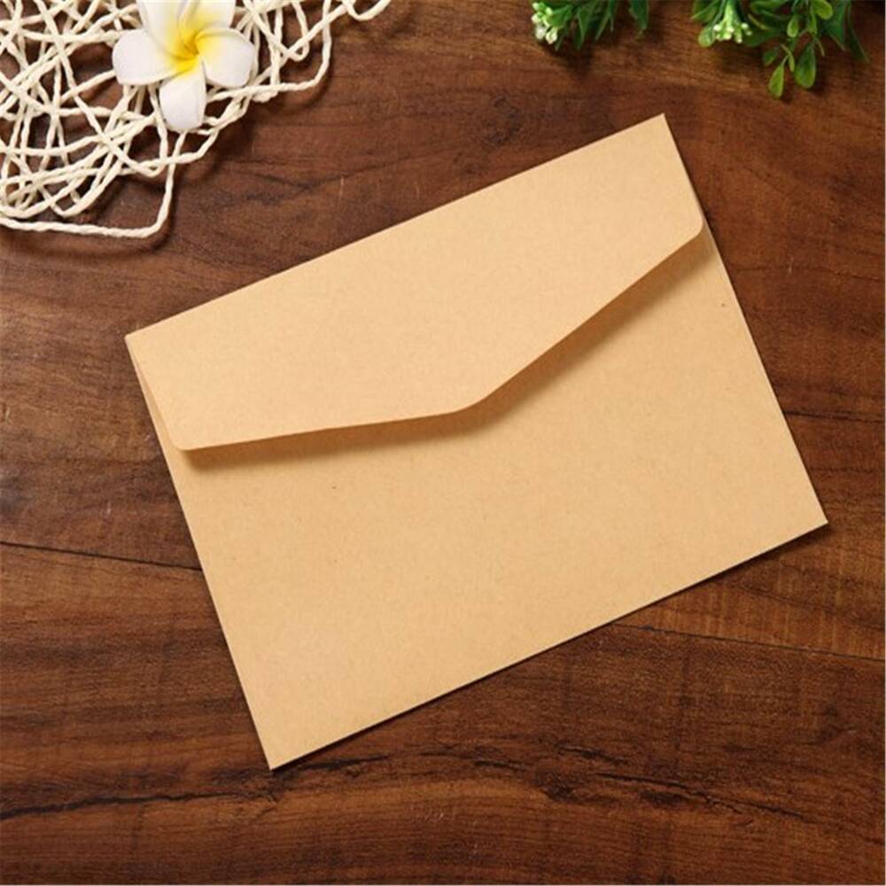 100PCS Mini Envelopes Small White Kraft Brown 82mm x 115mm Wedding RSVP Cards