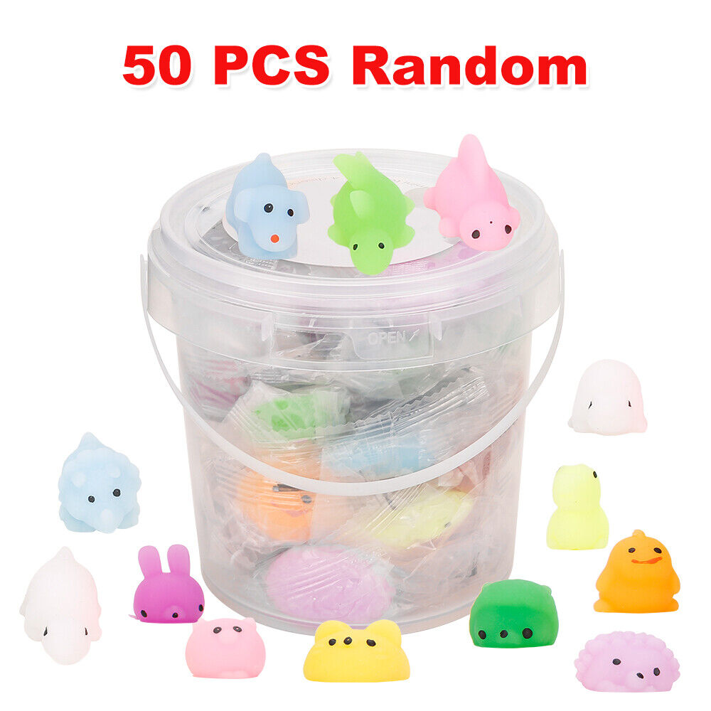 50x Cute Mini Animal Squishies Kawaii Mochi Squeeze Toys Stretch Stress Squishy