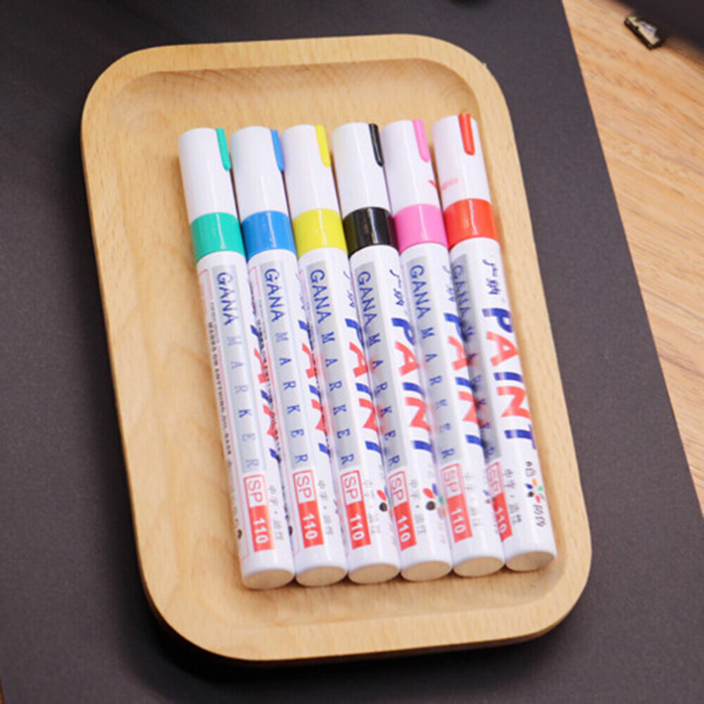 Waterproof Paint Pen Marker 12 Colours For Car Tyre Tire Metal Permanent Pen