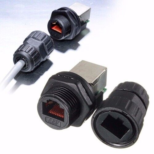 Waterproof RJ45 Ethernet Network AP Plug Jack Socket Connector Wire Cable IP68