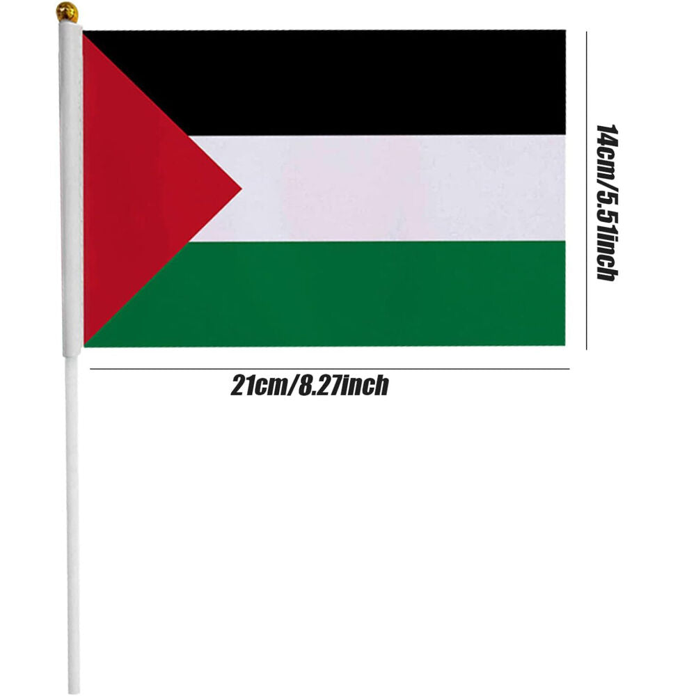 30PCS Palestinian National Hand Held Flags Palestine Stick Flag Small Miniature