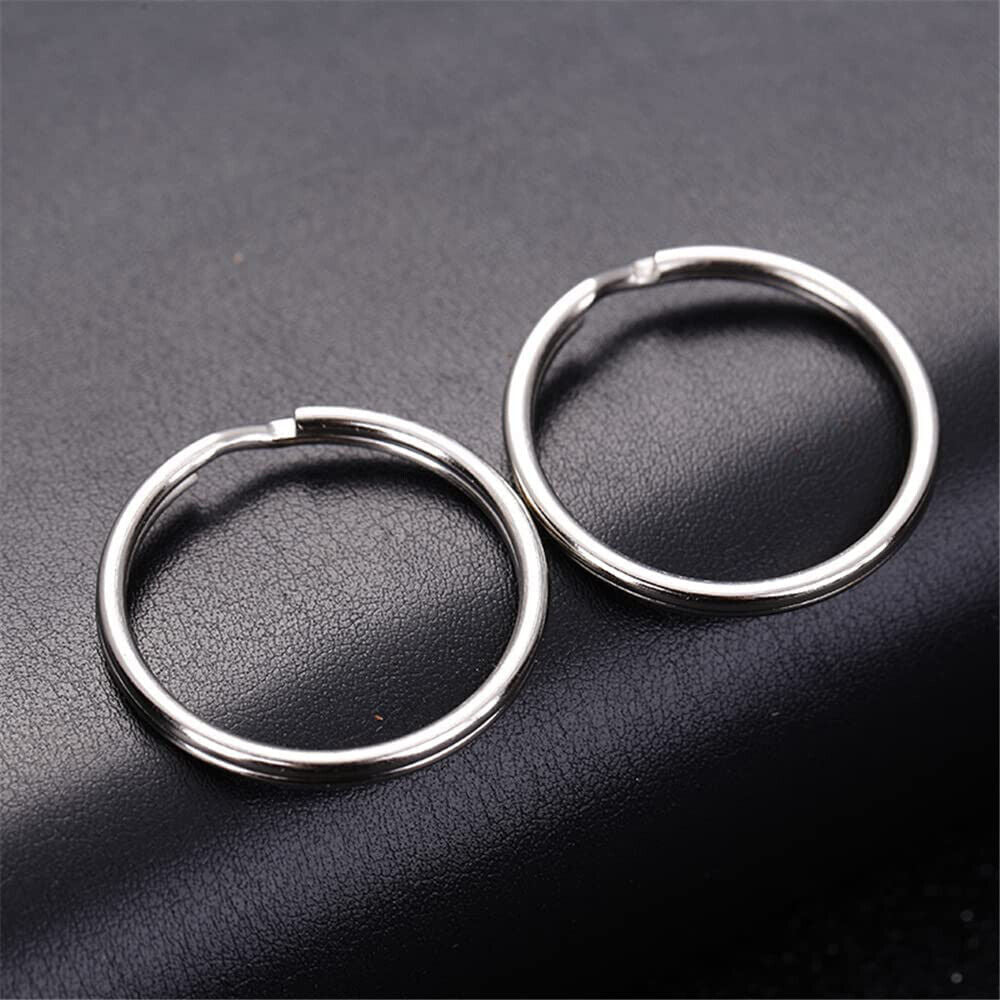 60pcs Stainless Steel Key Holder Split Scuba Rings Keyring Keychain Keyfob 25mm