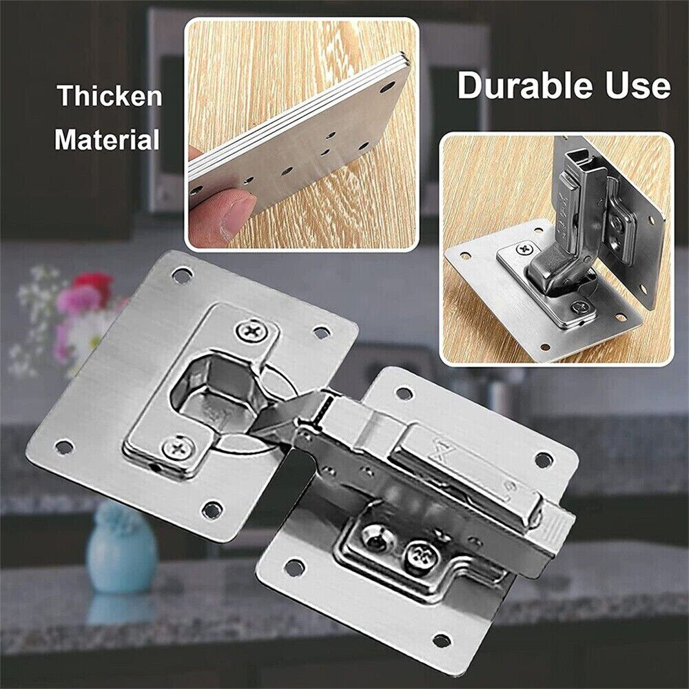 Hinge Repair Plate Rust Resistant Steel Furniture Cupboard Repair Mount Tool