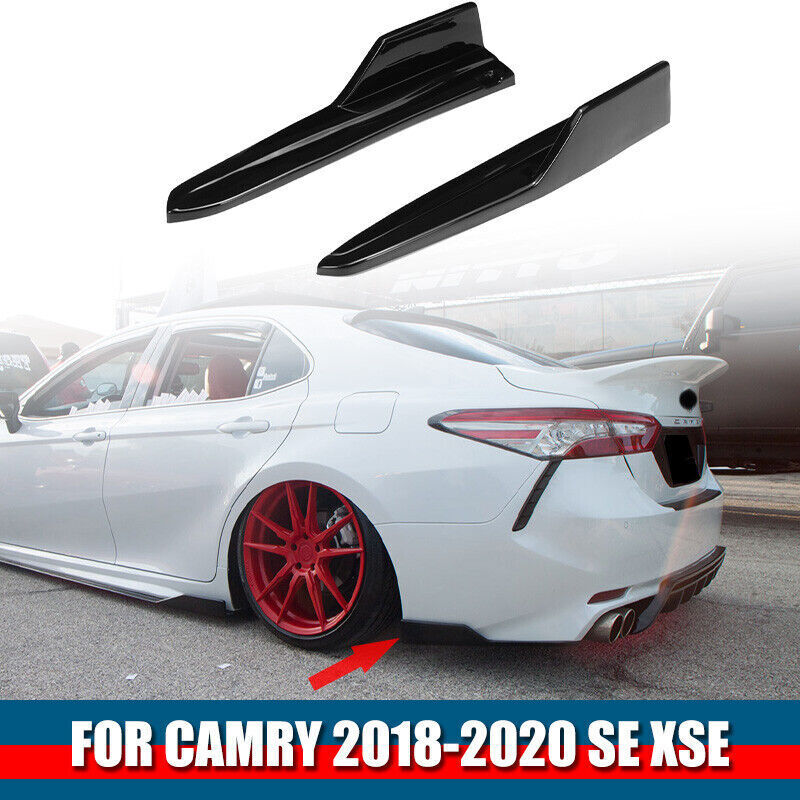 For Camry SE XSE 2018-2022 Style Rear Side Skirt Splitter Lip Gloss Black