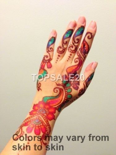 Multi Color Henna paste cones tattoo kit body art temporary mehandi