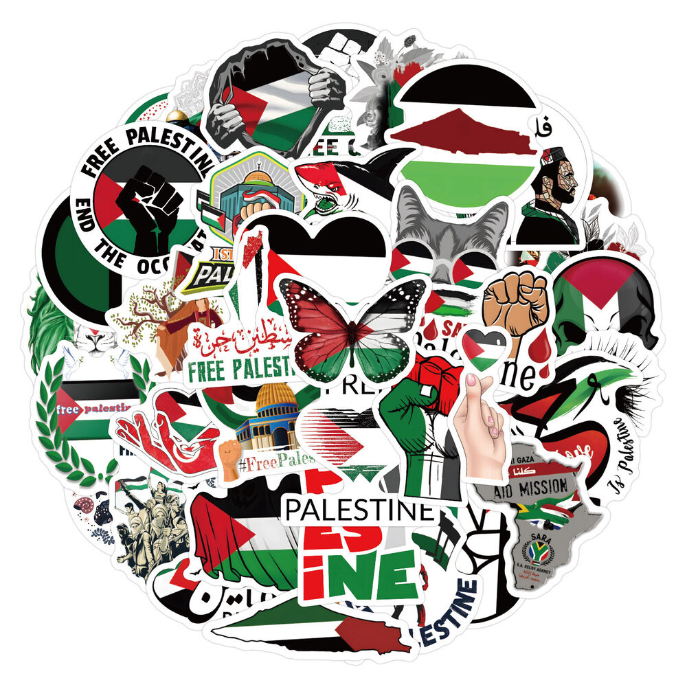 60Pcs Palestine Sticker Waterproof Cartoon for Water Bottles Phone Laptop