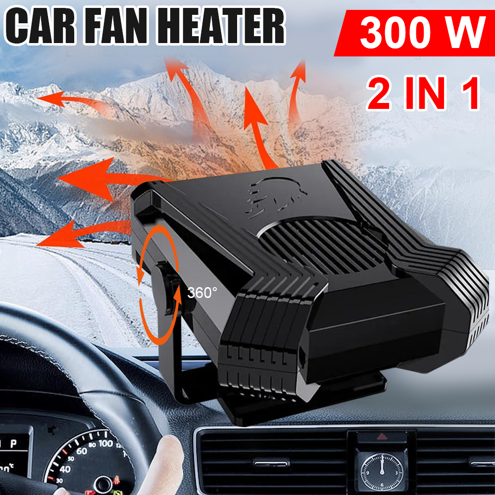 Portable Car Fan Heater Vehicle Heating Windscreen Defroster Demister 12V 300W