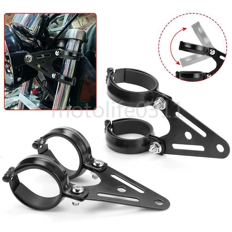 2X 52/53/56/57mm Headlight Mounting Bracket Adjuster Fork Mount Clamp Motorcycle