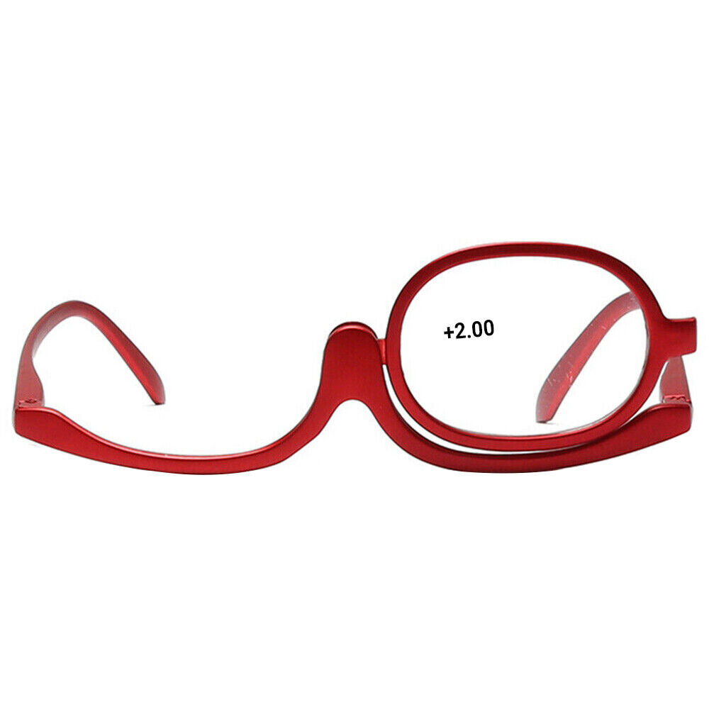 Women Eyeglasses Make-up Magnifying Glasses Foldable Reading Flip Down Glasses