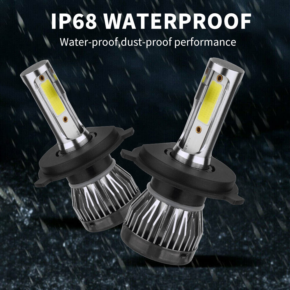 H4 LED Lights Headlight Kit High Low Beam Waterproof Cool White 12V Headlights