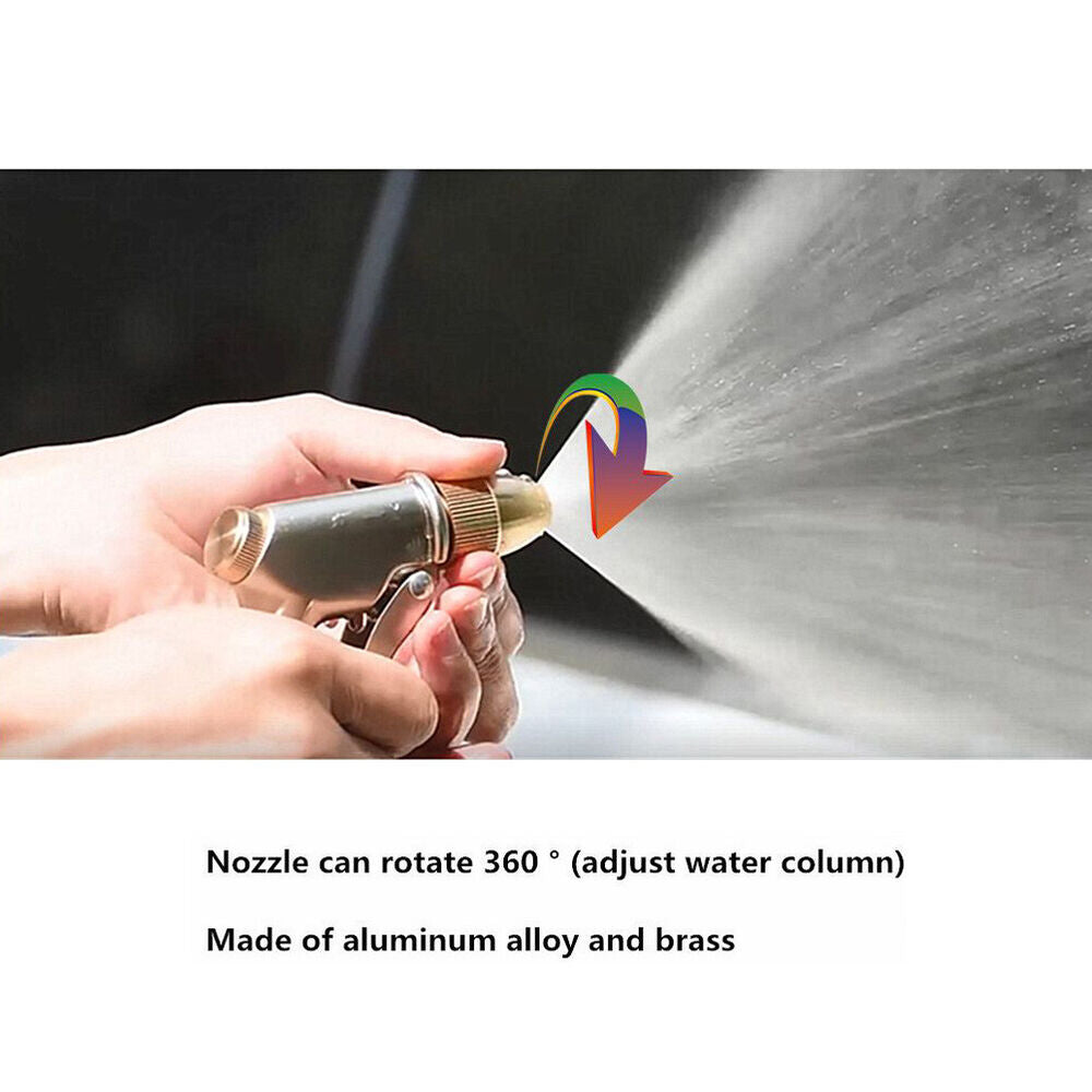 High Pressure Water Spray Gun Brass Nozzle Garden Hose Pipe Lawn Car Wash