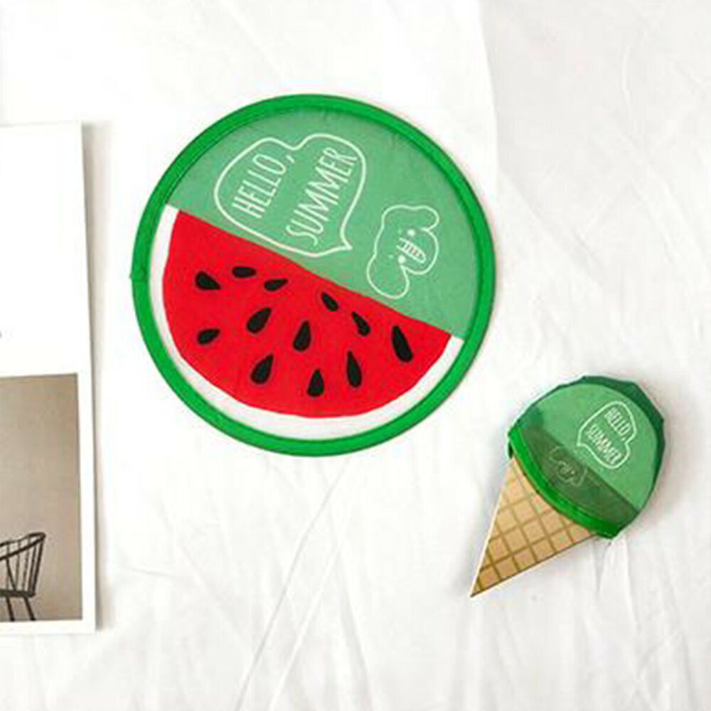 Portable Round Folding Fan Cartoon Mini Cute Hand Held Fans Summer Cooling Fan