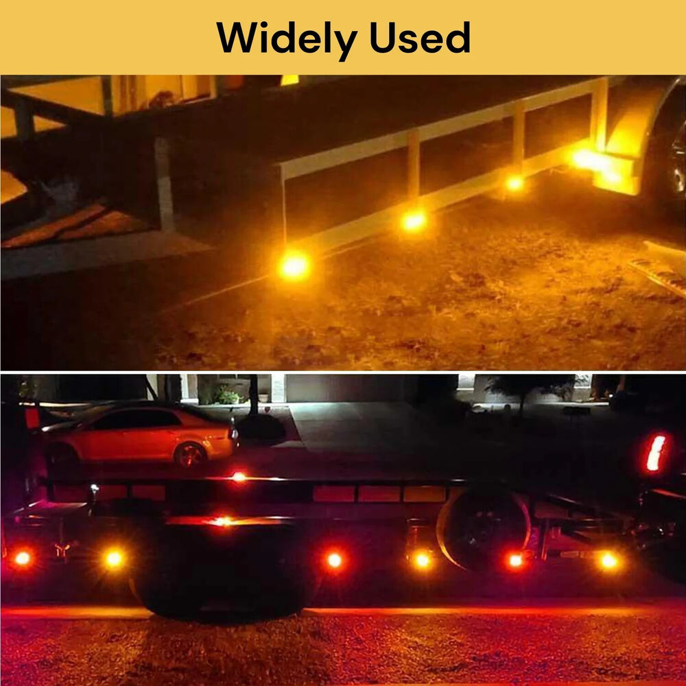 2x Red Amber LED Clearance Lights Side Marker Lamp Trailer Truck Caravan Multi Volt