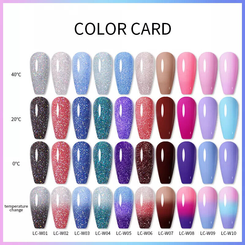 LILYCUTE Thermal Gel Polish Soak Off UV LED Color Changing Gel Nail Art Varnish