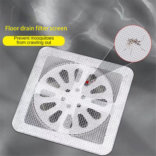 10pcs Anti-Blocking Filter Disposable Floor Drain Sticker Hair Catcher Bathroom Patch