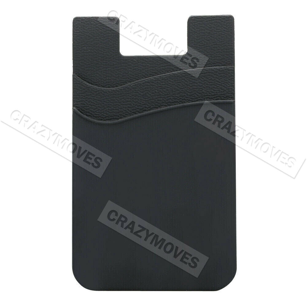 Silicone Mobile Phone Back 2 Layers Card Holder Wallet Stick On Adhesive