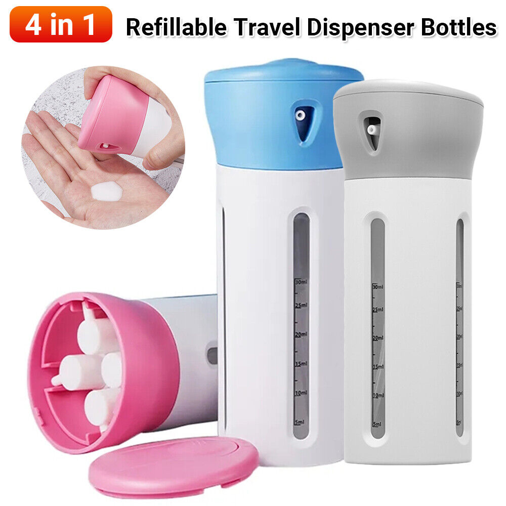 4-in-1 Leakproof Lotion Travel Original Bottle Dispenser Rotatable Shampoo Gel