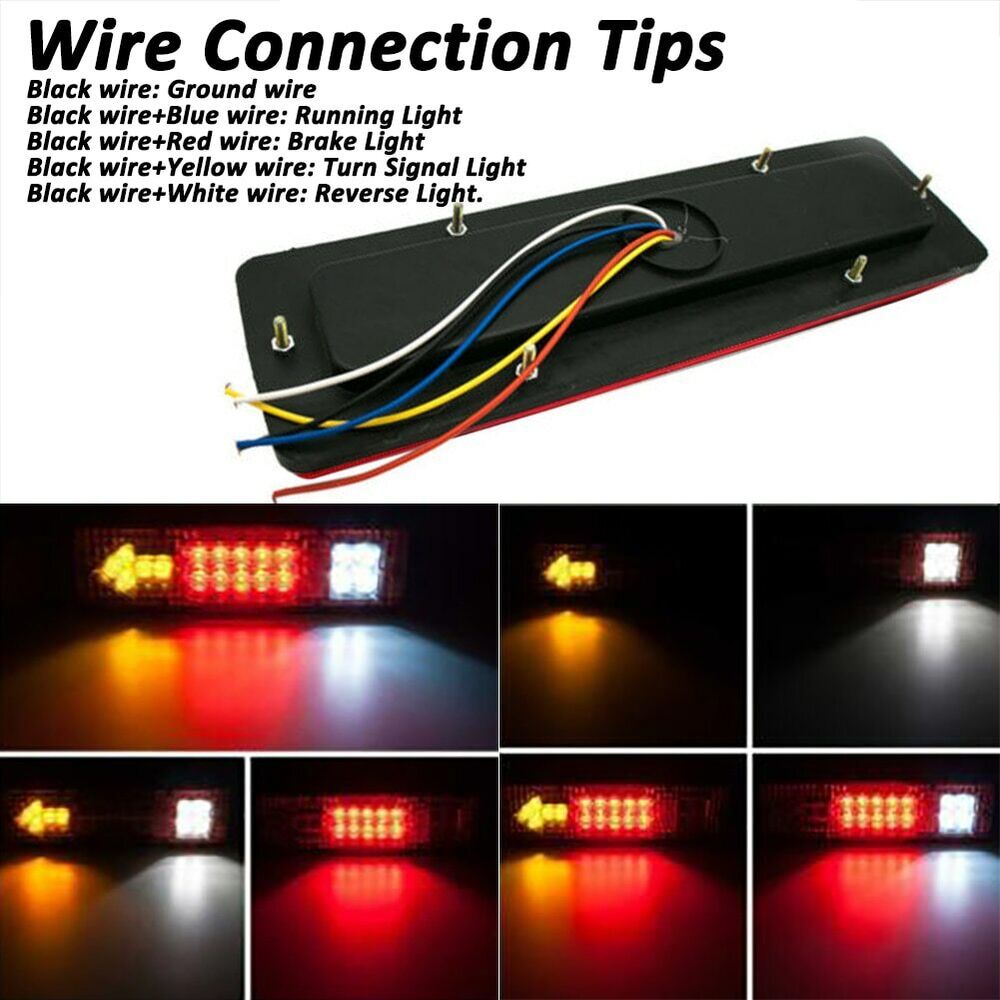 2x Universal 12V 4WD 19Led Caravan Truck Rear Tail Lights Indicator Lamp 30X8.5CM