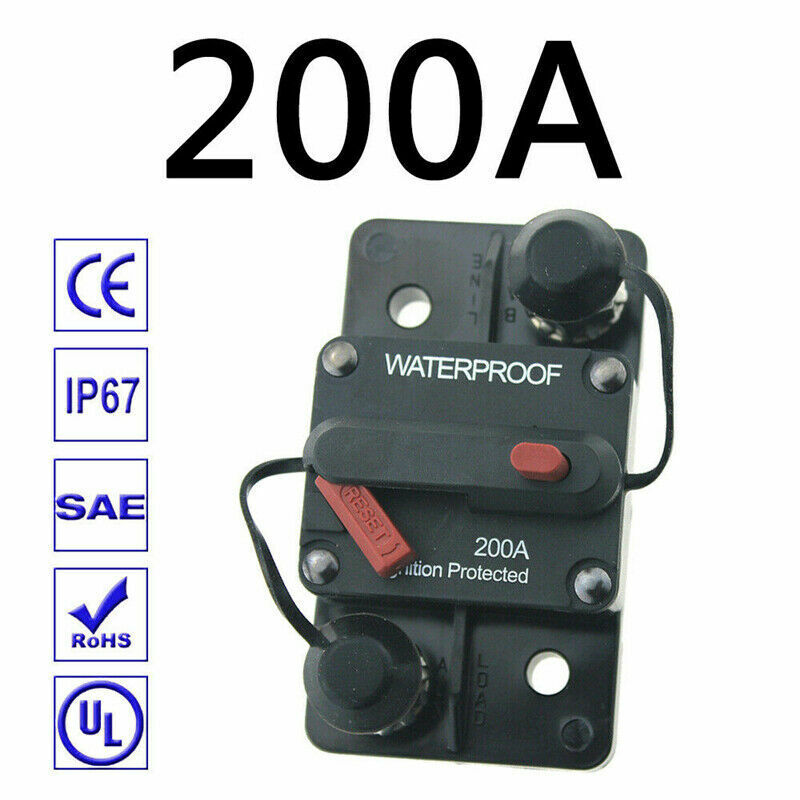 30A-300A AMP Circuit Breaker Dual Battery Manual Reset 12-48V DC Car Waterproof