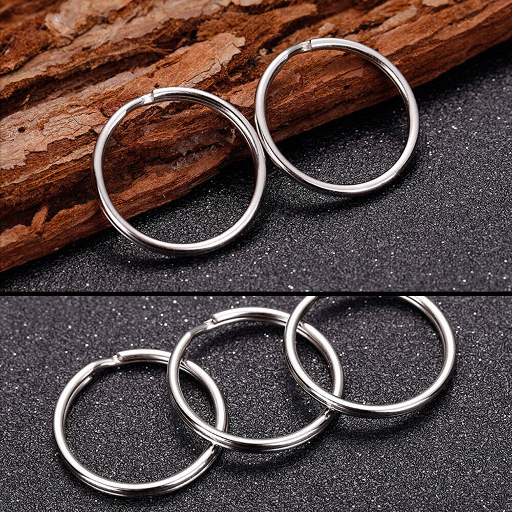 60pcs Stainless Steel Key Holder Split Scuba Rings Keyring Keychain Keyfob 25mm