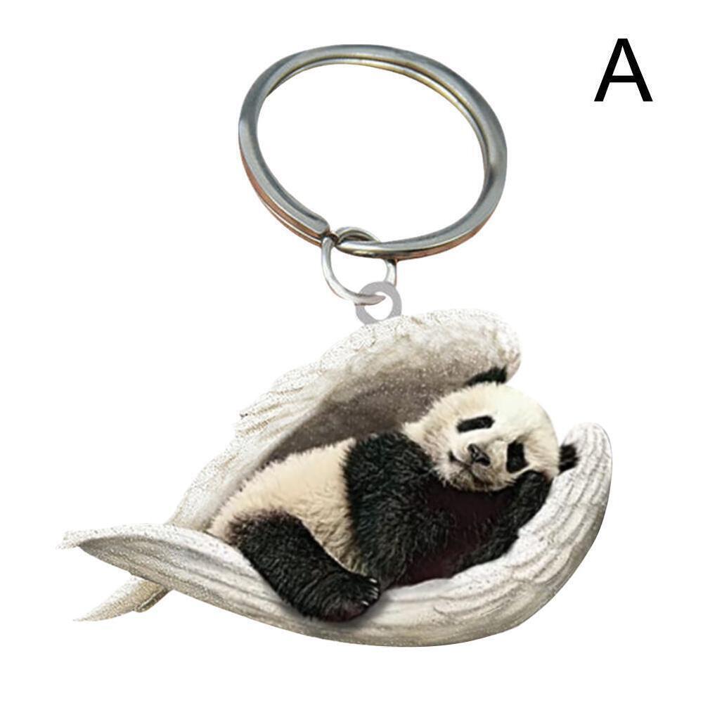 Hanging Ornament Keychain Cute Sleeping Angel Animal Pendant Wing Car Gift