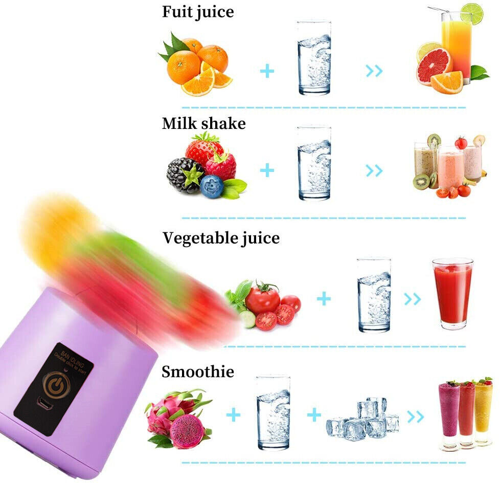 Rechargeable PORTABLE USB ELECTRIC FRUIT JUICER SMOOTHIE BLENDER TRAVEL BOTTLE