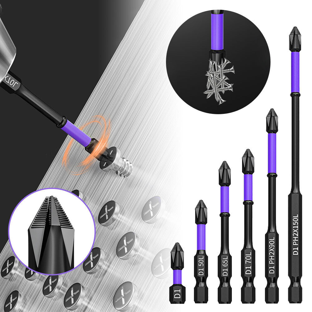 High Hardness Anti-shock Strong Magnetic Non-slip Bits Drill Screwdriver 5pcs