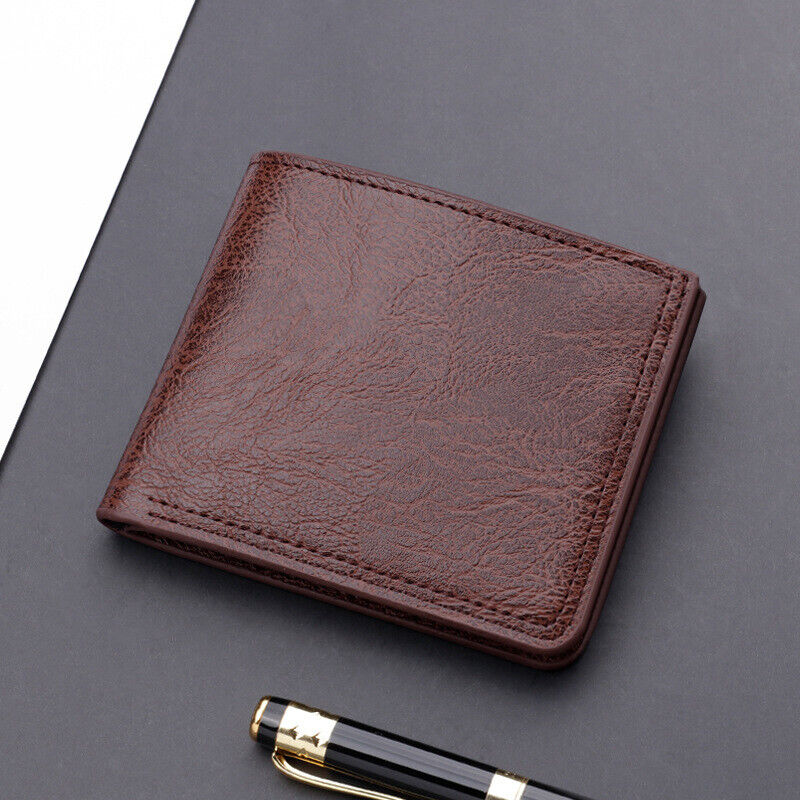 Men's Leather Bifold ID Card Holder Purse Wallet Billfold Handbag Slim Clutch