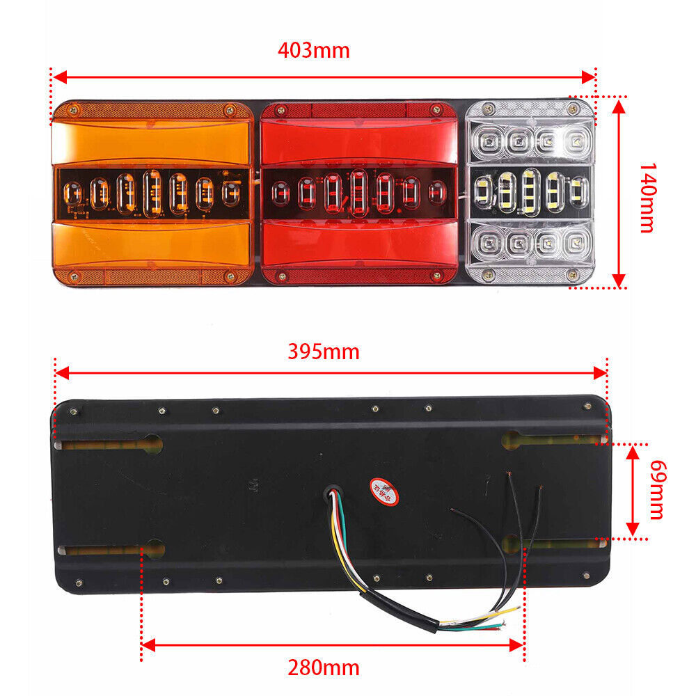 2X Trailer Ute Truck LED Tail Lights Stop Indicator rear LAMP LIGHT 236LEDS