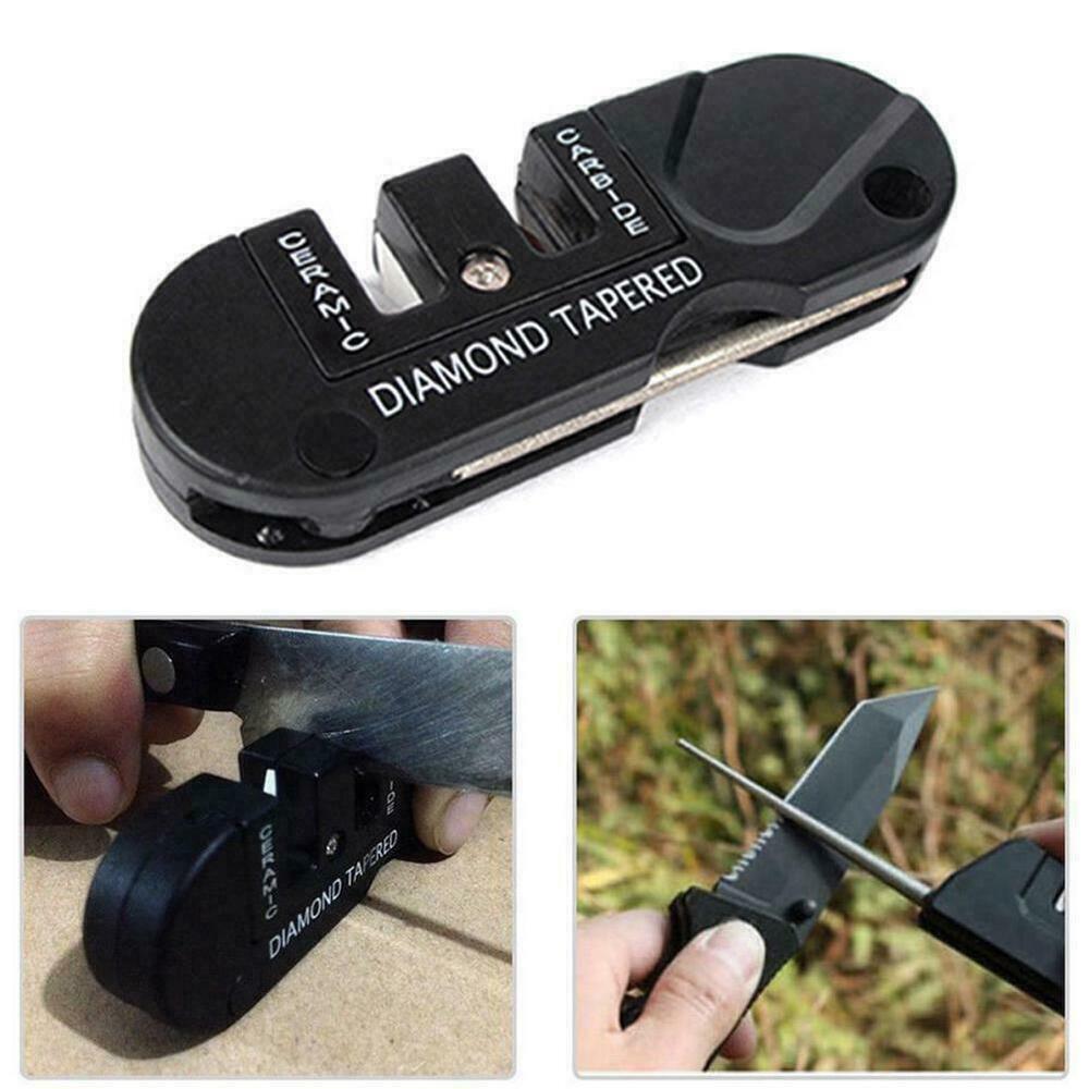 3in1 Outdoor Pocket CUTTING TOOL SHARPENER Mini Ceramic -10% Sharpening