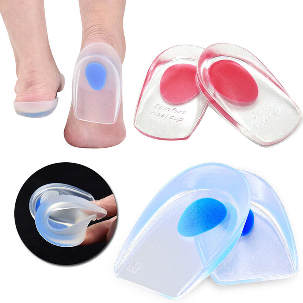 Gel Heel Inserts Pain Pads Insoles relief Support Shoe Cushion Massage Silicone