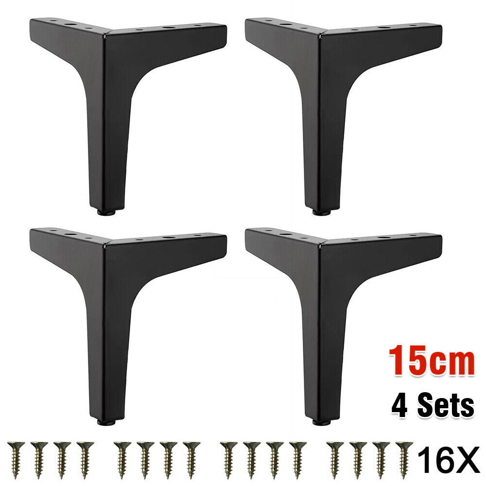 4X Metal Furniture Legs Modern Triangle Replacement Feet For Bed Sofa Cabinet