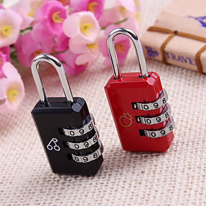 Travel Luggage Locks Combination 3 Dial Code PadLock Suitcase Security