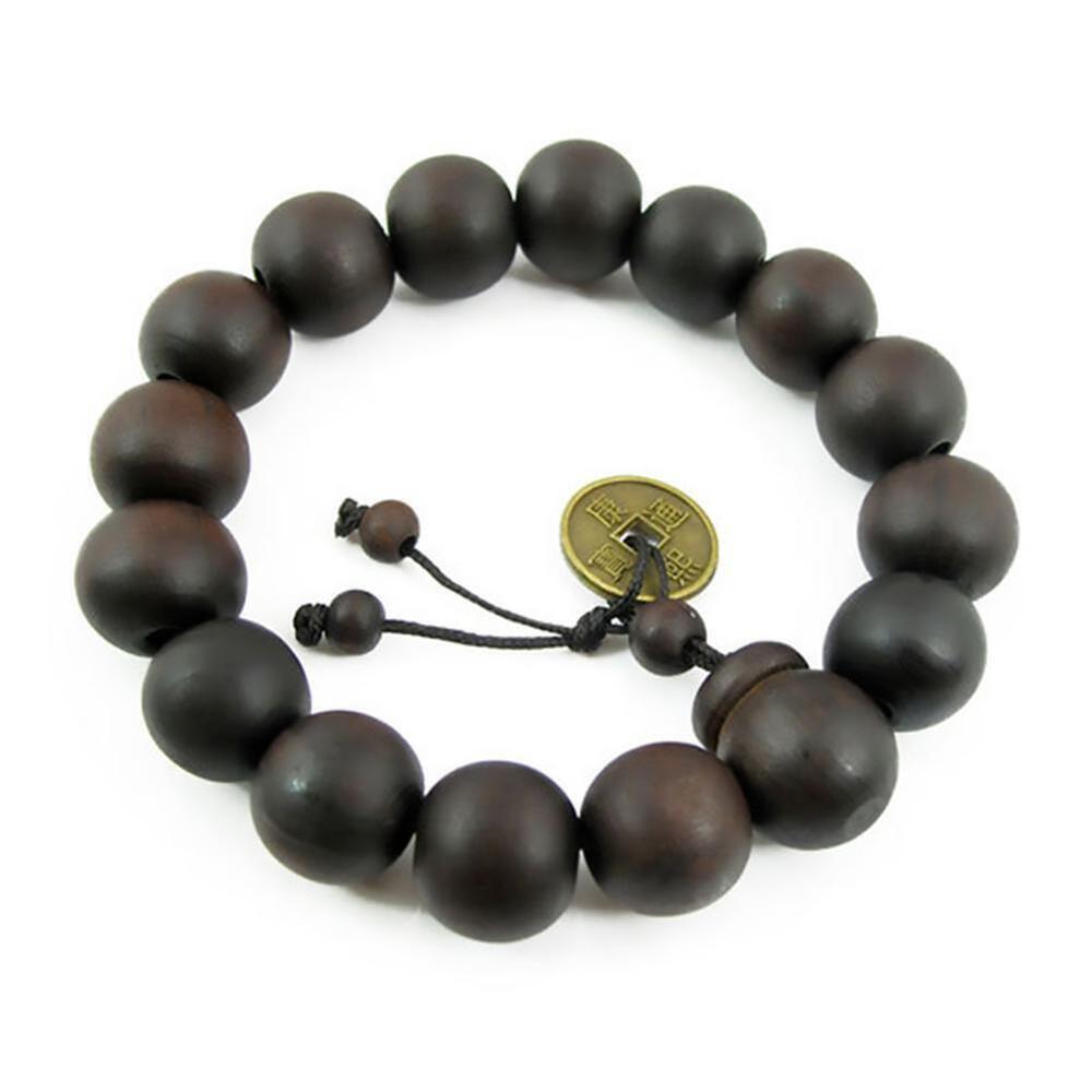 Men's Wooden 12MM Buddha Buddhist Prayer Beads Tibet Mala Bracelet N4E4