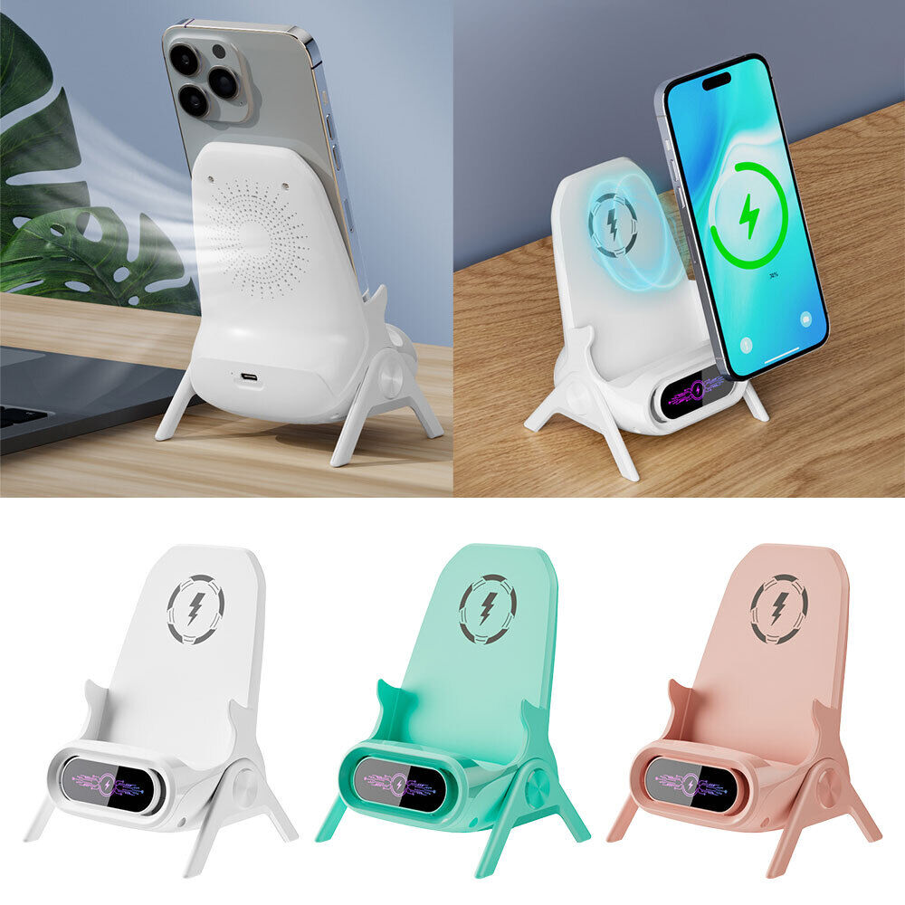 Portable 15W Wireless Fast Charge Charger Mini Chair Desk Mobile Phone Holder