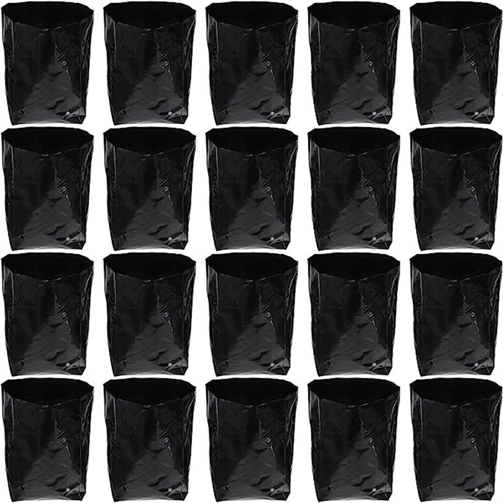 100PCS Black PE Nursery Bags Plant Grow Bags Pot Garden Yard Planting Pouch Bag