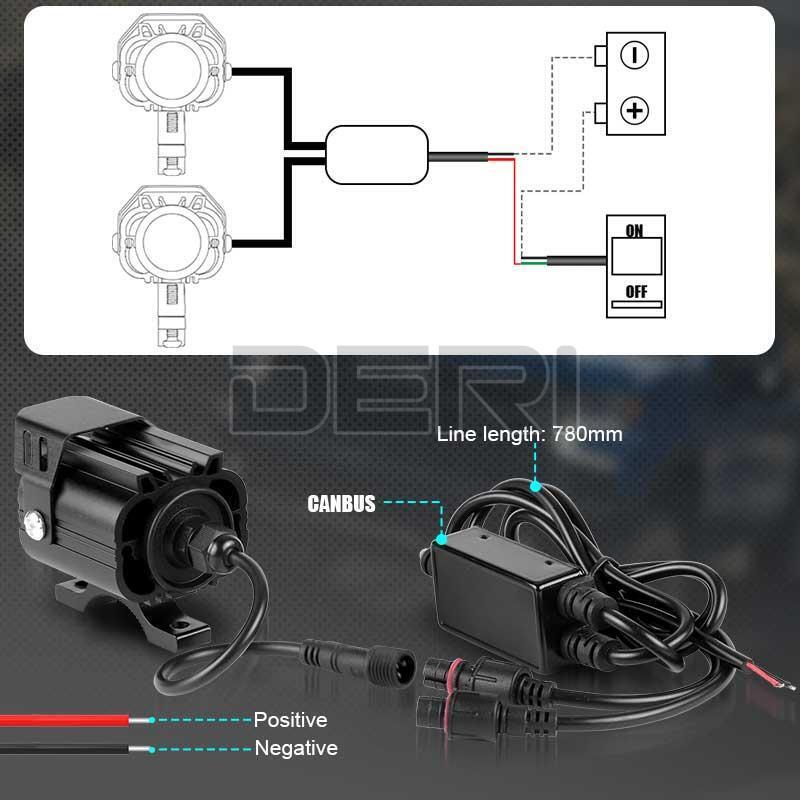 2x Motorcycle Spotlight LED Headlight Driving Fog Lights White Yellow +Switch