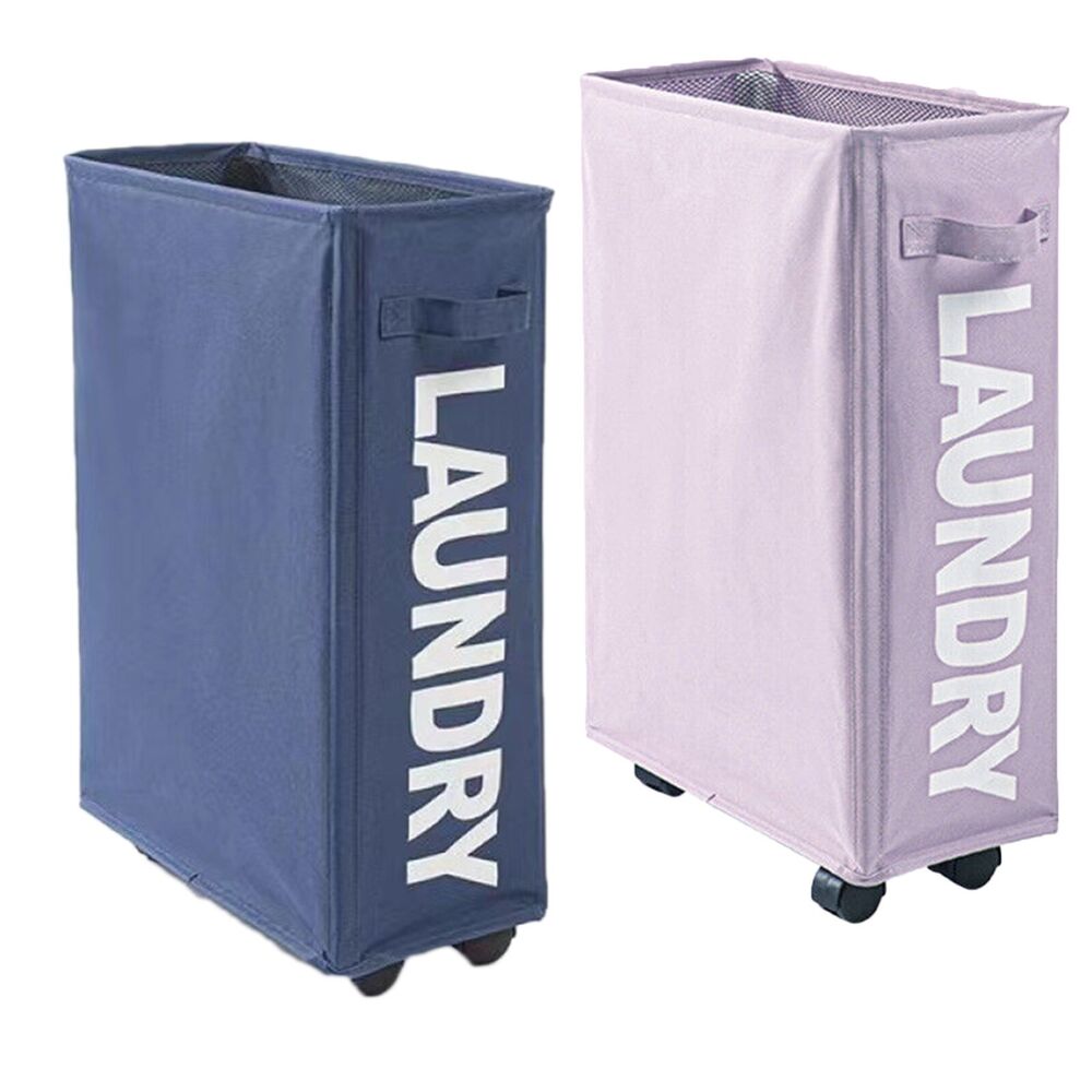 Moveable Laundry Washing Clothes Storage Foldable Bag Hamper Basket Organiser