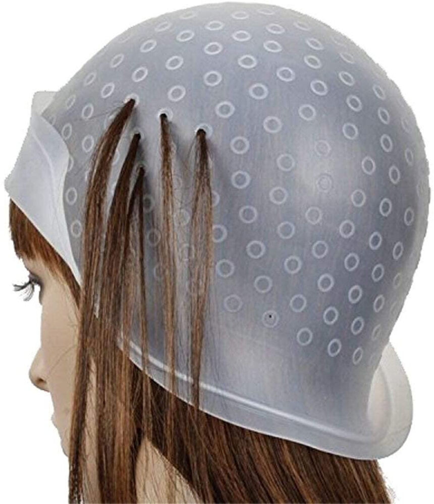 Reusable Salon Hair Cap Highlighting Tinting Hairdressing Streaking Silicone Hat