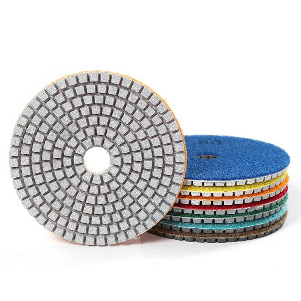 10Pcs Diamond Polishing Pads Wet Dry 4 Set for Granite Stone Concrete Marble