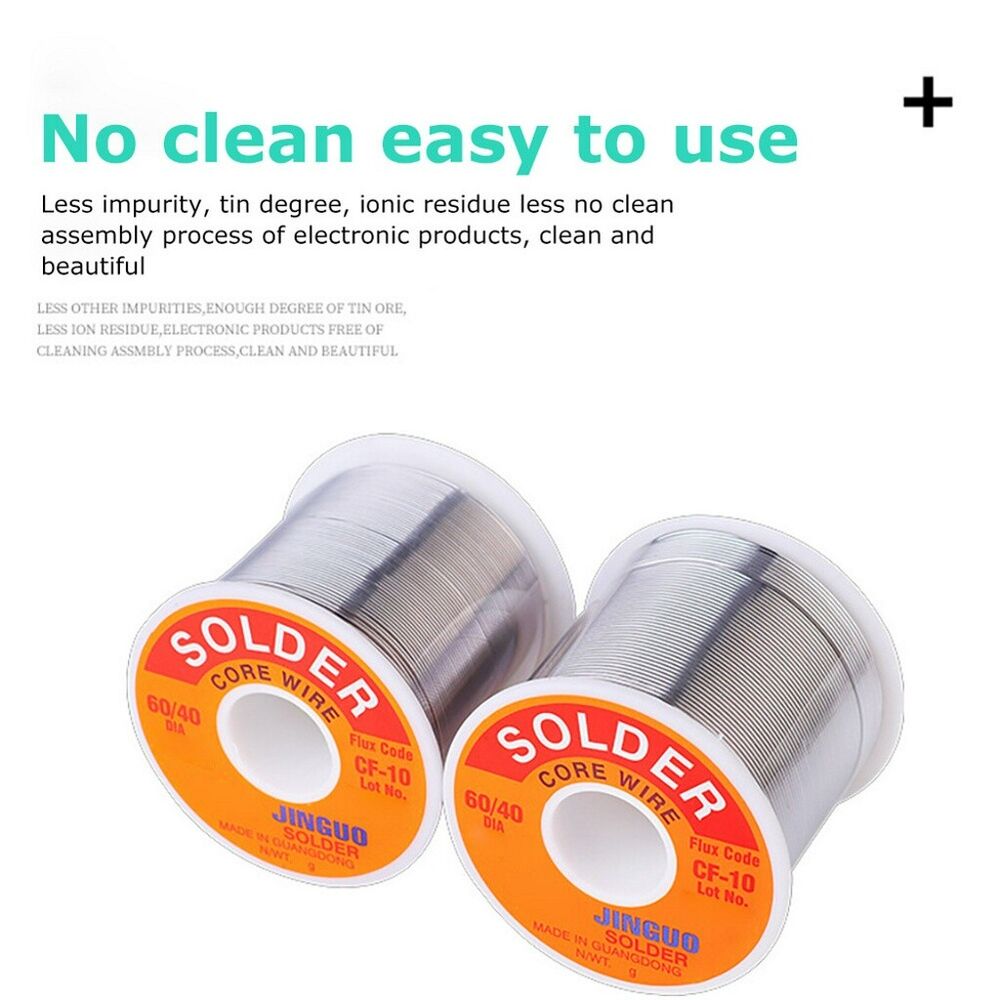 2x 60/40 Tin lead Solder Wire Rosin Core Soldering Kit Tool 2% Flux Reel 0.5mm-2mm