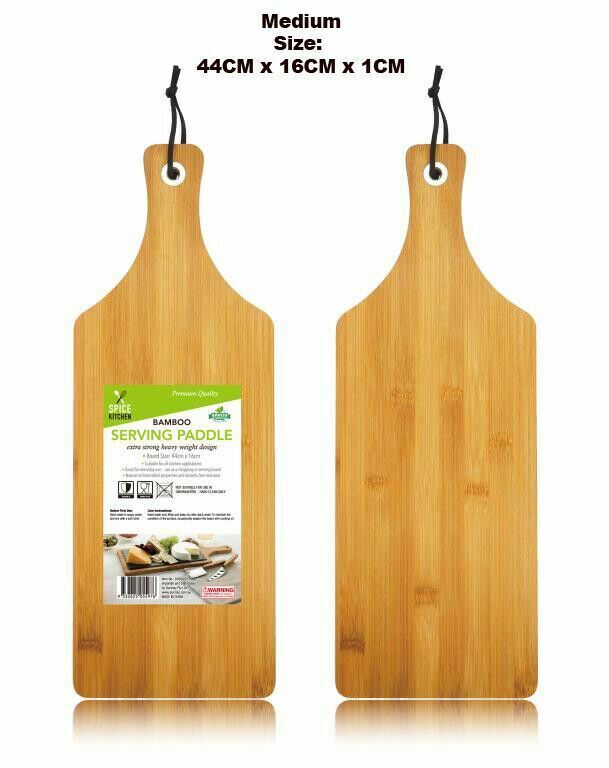 Bamboo Serving Paddle Cutting Board Tray Platter Food Cheese Chopping