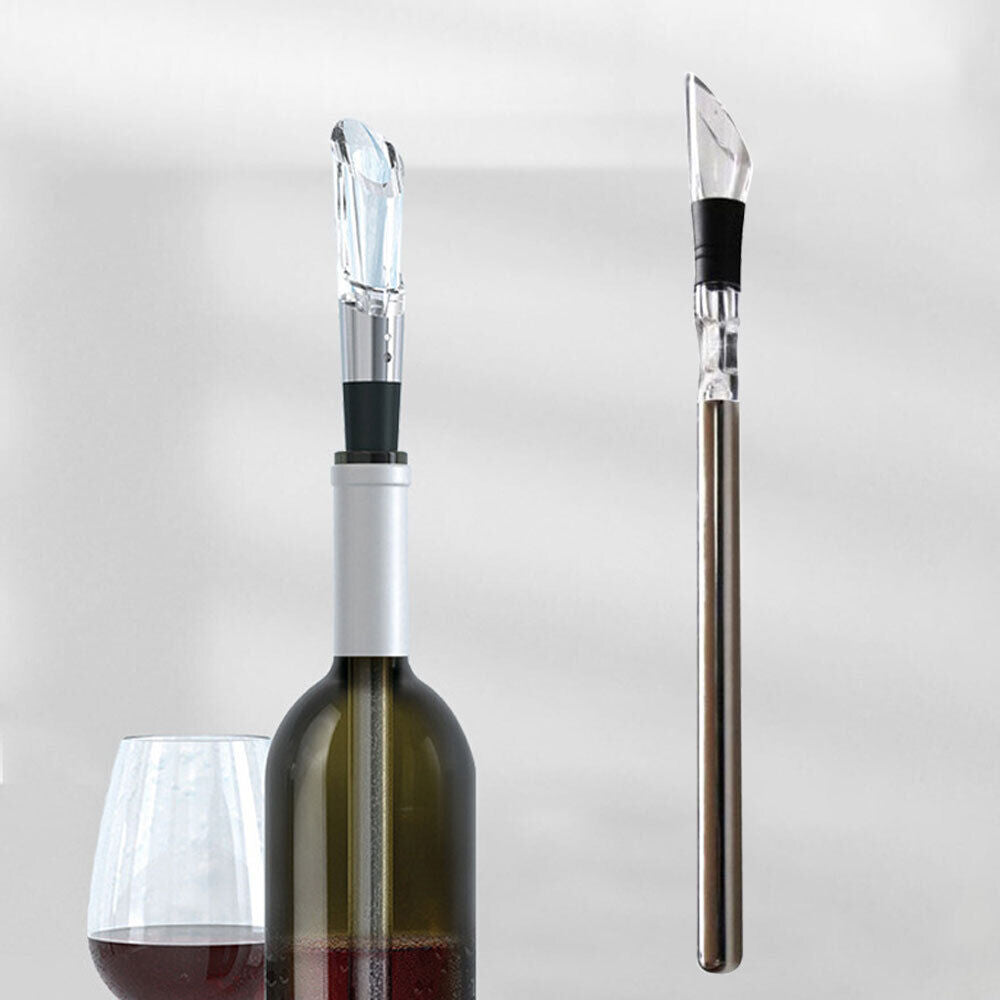 Bartender Deluxe Wine Chill Stick Stainless Steel Bottle Chiller Cooler Pourer