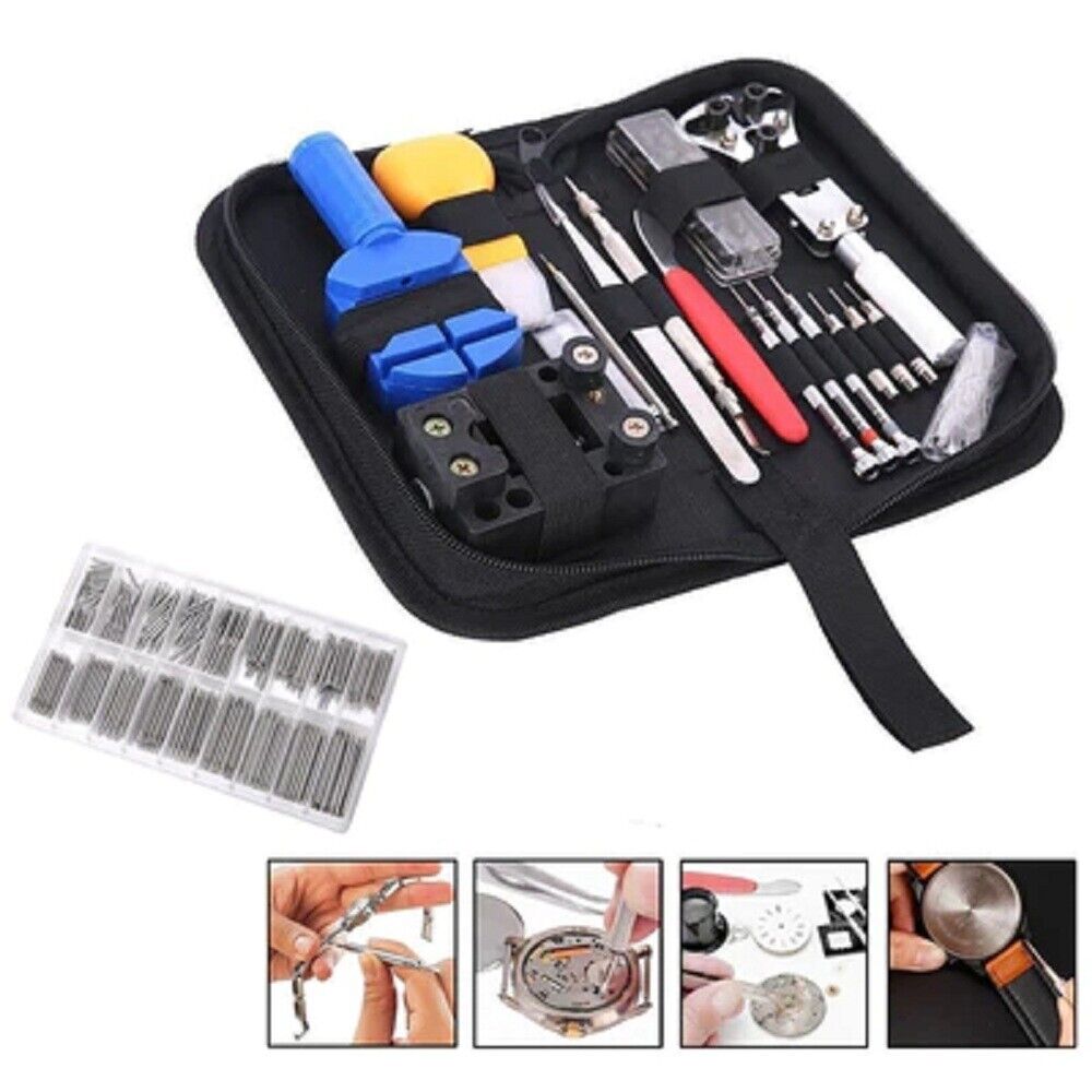 504pcs Watch Repair Tool Kit Back Case Opener Remover Spring Pin Bars Watchmaker