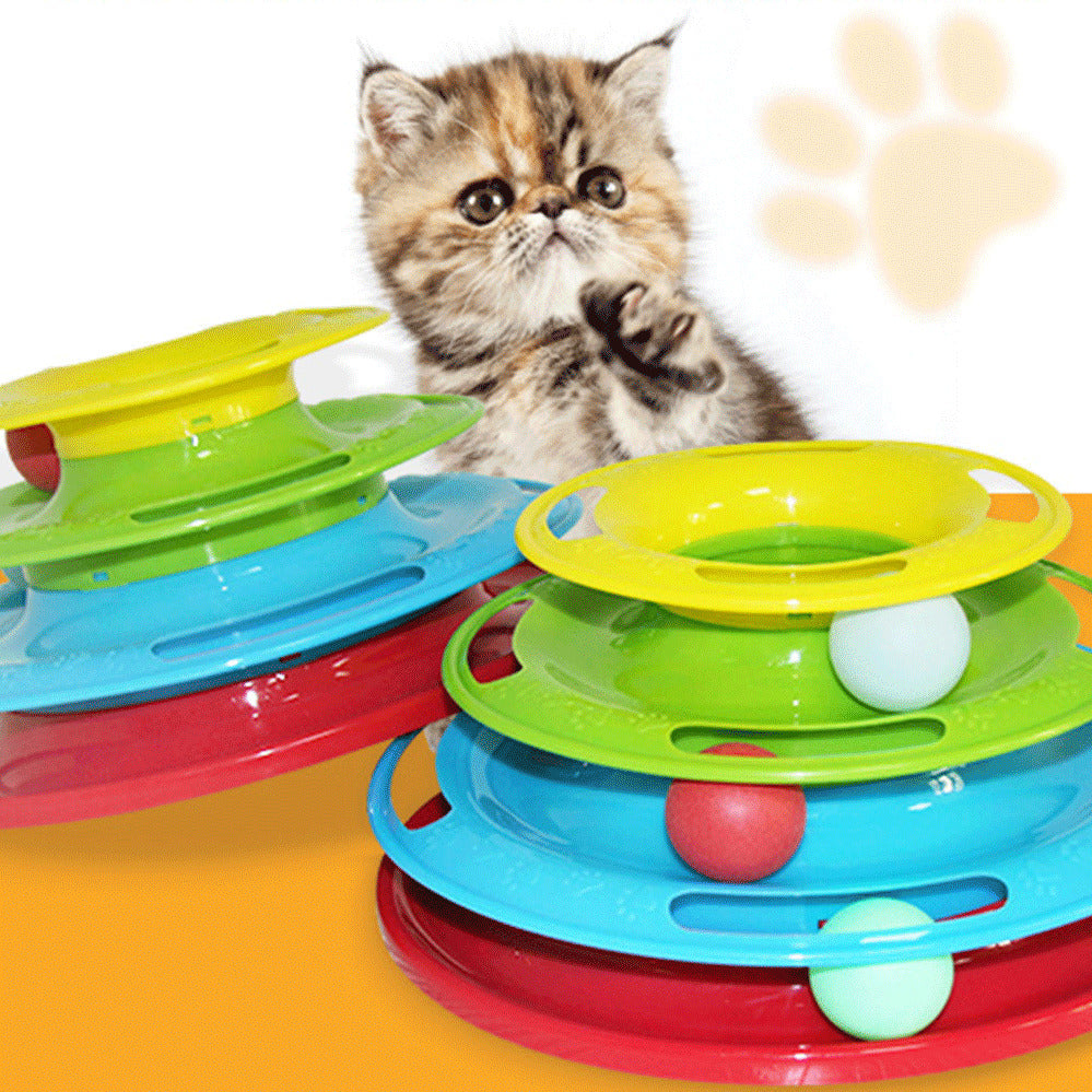 Funny Trilamina Plate Toys Crazy Cat Pet Amusement Disk Interactive Ball