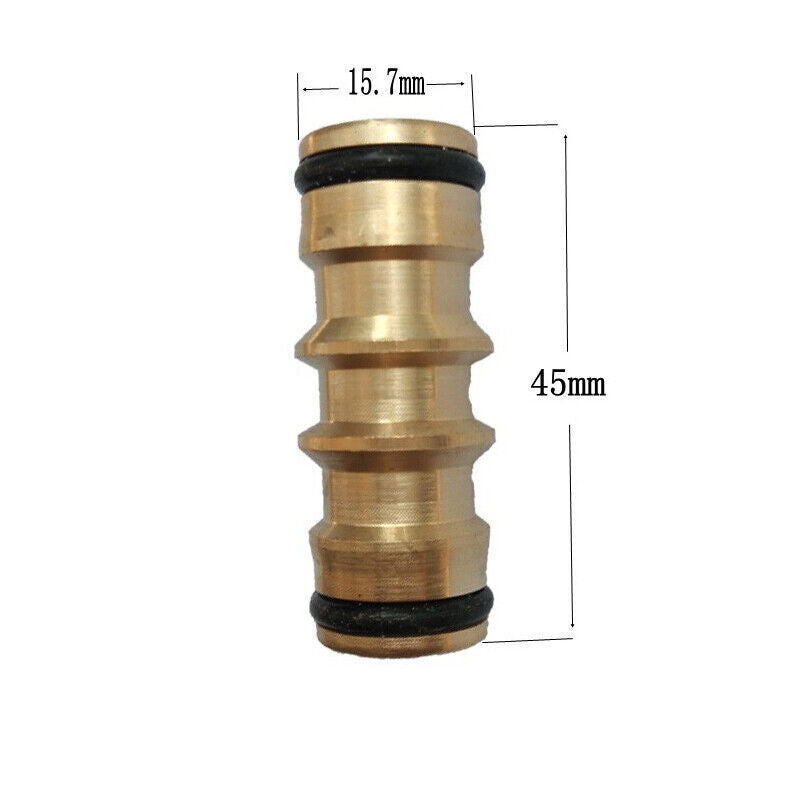 Garden Hose Connector Brass Copper Adapter Joiner 2 Way Fitting Male 45x15.7mm